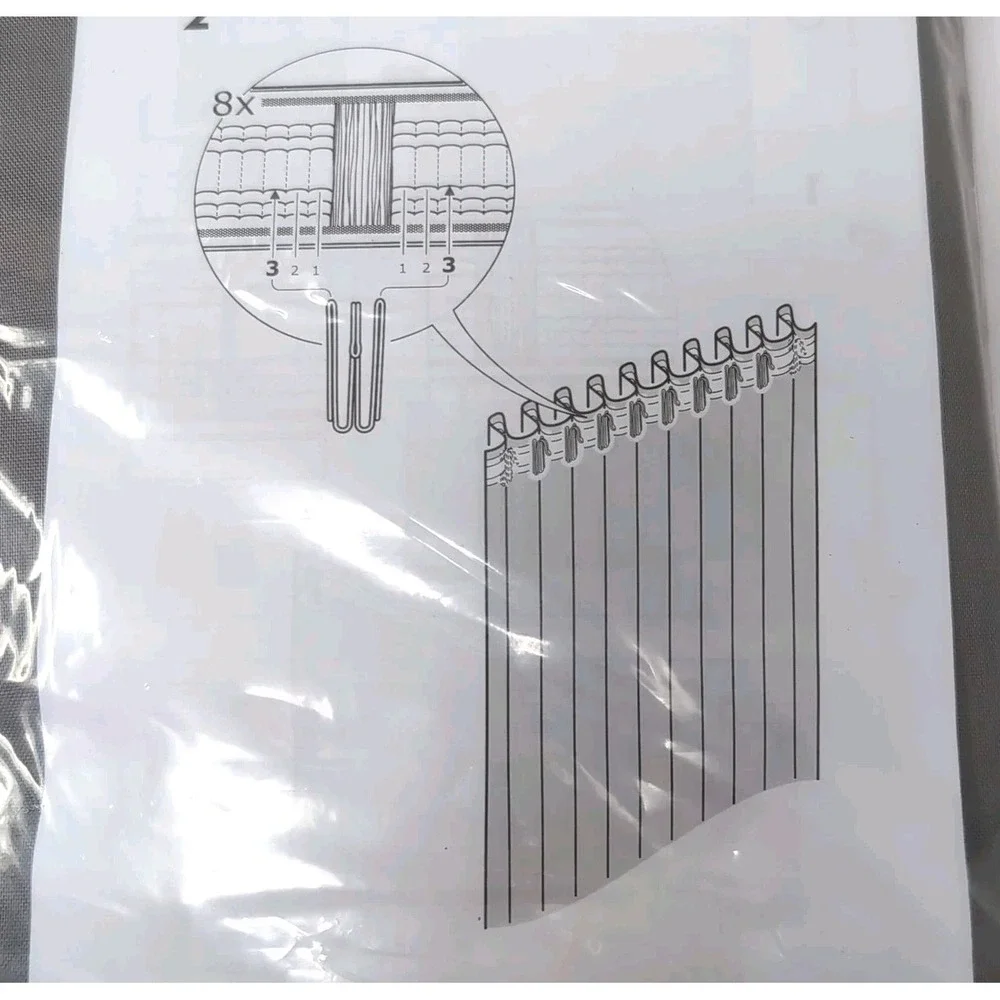 IKEA VIVAN Curtains Drapes 1 Pair Gray 2 Panels‎ 57
